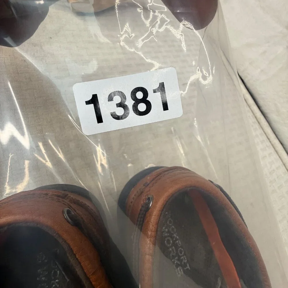 Rockport Works Mens Leather Boat Shoes Size 11.5M Brown